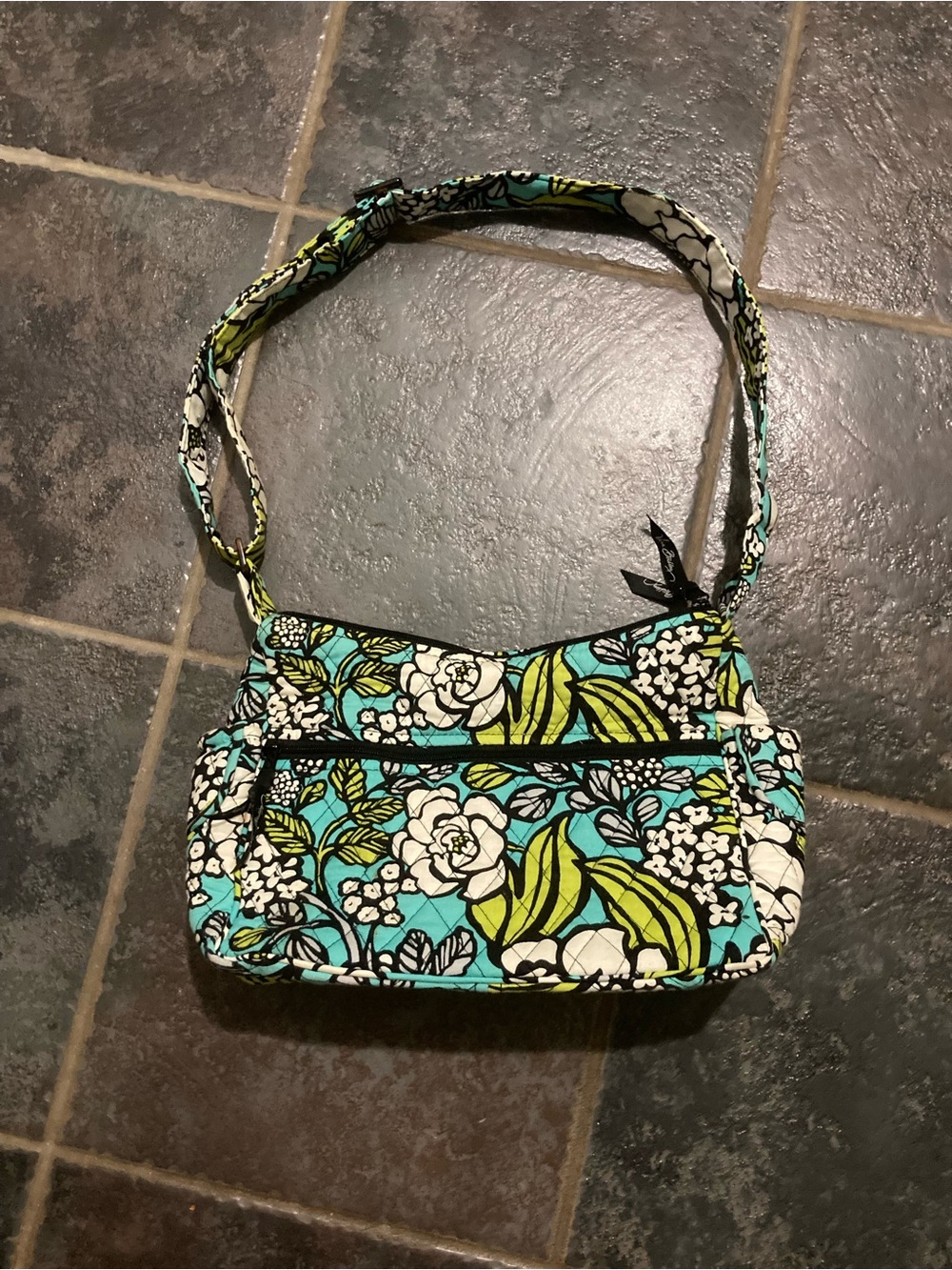 Vera Bradley Island Blooms Floral Cassidy Messenger Bag Retired